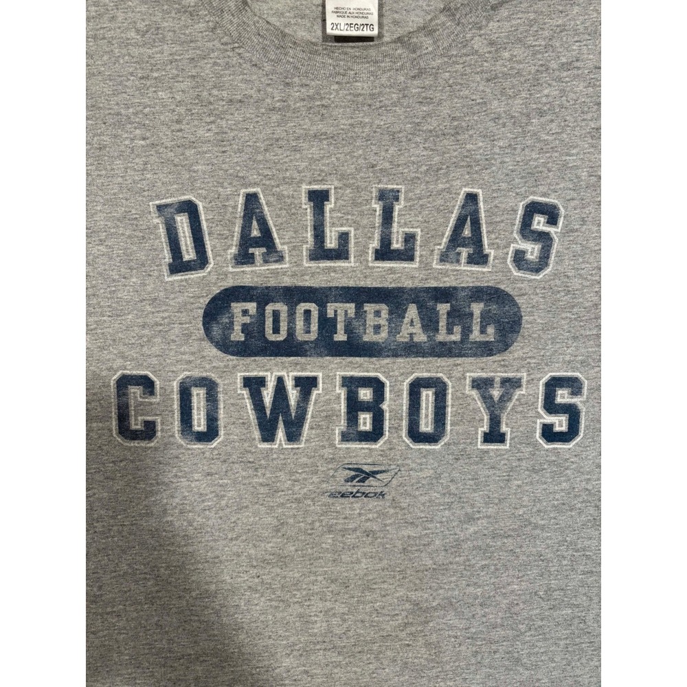 Reebok Dallas Cowboys Muscle Tee Mens 2XL Gray Sleeveless Football Shirt NFL - Picture 2 of 7